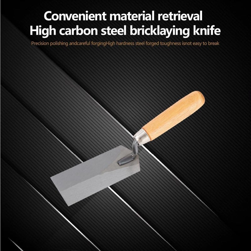 LSGZJZY Masonry steel Margin Trowel, 5 x 2 Inches, High-Hardness Steel Blade, Ergonomic Wood Handle (Wood Handle) - Image 5